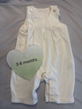 bebe White Kids Velour Overalls